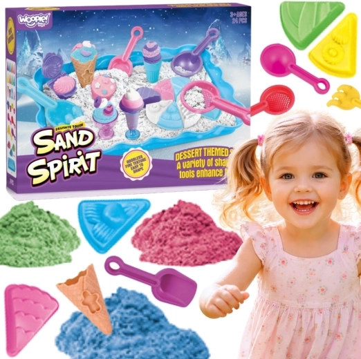 Woopie Sand Fairy κινητική άμμος σετ παγωτατζίδικο και γλυκά 24 τεμαχίων