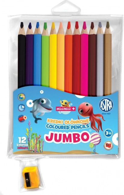 Astra παστέλ Mini Mini Jumbo 12 τεμ. με ξύστρα