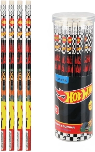 Μολύβι γραφίτη με γόμα Hot Wheels HB - 1 τεμάχιο