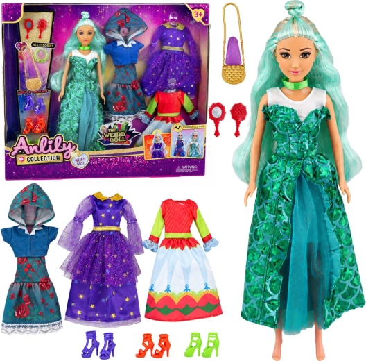 Κούκλα Anlily fantasy με εναλλακτικά ρούχα, φορέματα και αξεσουάρ 30 cm