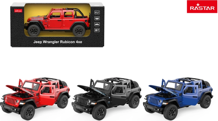 Rastar μεταλλικό αυτοκινητάκι Jeep Wrangler Rubicon 1:32 μαύρο