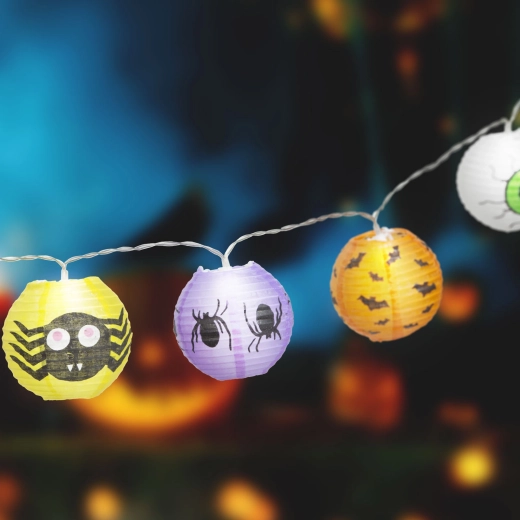 Φωτεινή γιρλάντα Halloween με φαναράκια κολοκύθας
