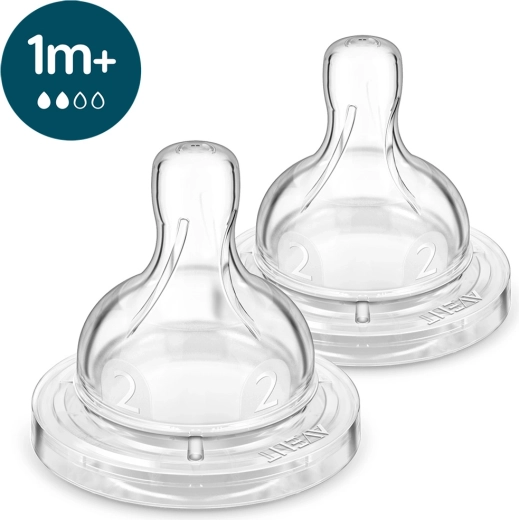 Philips Avent θηλή για μπιμπερό Anti-colic, αργή ροή, 1m+, 2 τεμ.