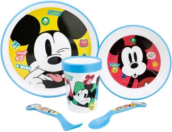 Πλαστικό σετ φαγητού Mickey Mouse 5 τεμ. - 1 τεμάχιο