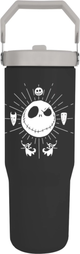 Ταξιδιωτική κούπα θερμός με χερούλι THE NIGHTMARE BEFORE CHRISTMAS, μαύρη
