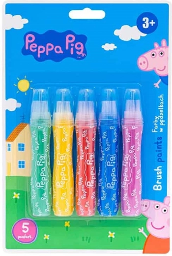 Χρώματα σε πινέλα ASTRA ΓΟΥΡΟΥΝΑΚΙ PEPPA, 5 τεμ.