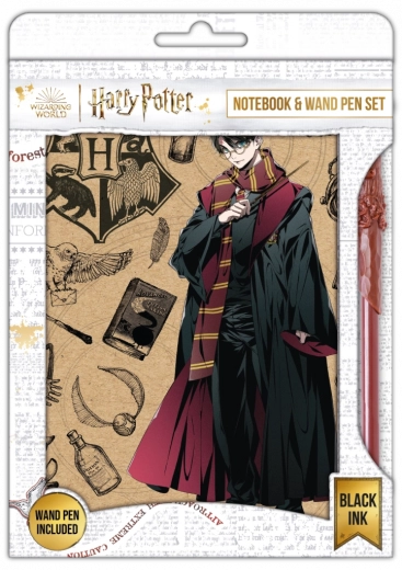 Harry Potter μπλοκ με στυλό Navy & Gold