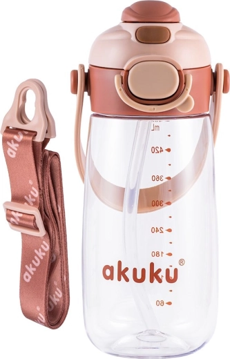 Σχολικό μπουκάλι με καλαμάκι Akuku 480 ml mocha