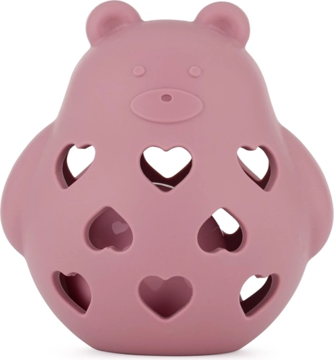 Petite&Mars σιλικονούχο κουδουνίστρα και μασητικό Bear Basil dusty rose
