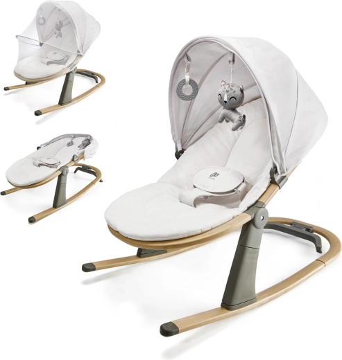 Kinderkraft ρηλάξ και κουνιστήρι Elsu Grey έως 9 kg με σκίαστρο και παιχνίδια