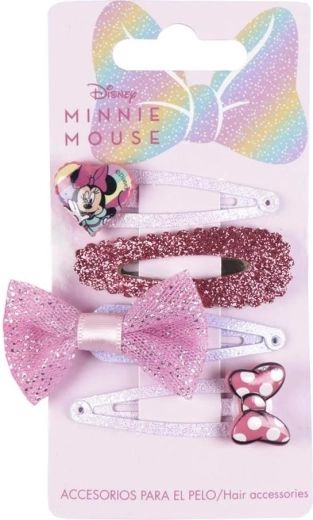 Σετ 4 παιδικών κλιπ μαλλιών Minnie - Cerda