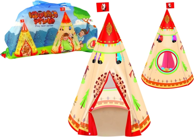 Παιδική σκηνή teepee για το δωμάτιο και τον κήπο, κρεμ, 160 × 105 cm