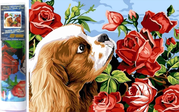 Ζωγραφική με διαμάντια – Cavalier King Charles Spaniel 30 × 40 cm
