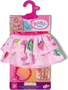 BABY born φόρεμα με κορδέλα κεφαλής και σύστημα Pinplay, 43 cm