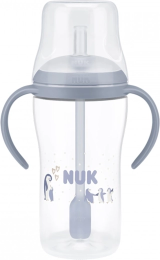 Εκπαιδευτικό μπιμπερό NUK Perfect Match με σιλικονούχο καλαμάκι PENGUIN 260 ml