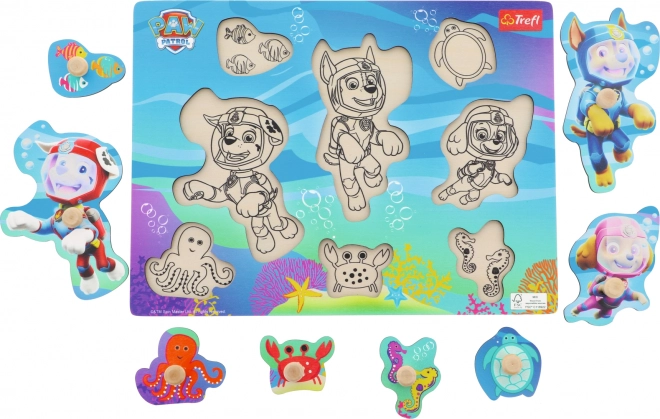 Trefl ξύλινο παζλ-ενσφηνώματα Paw Patrol κάτω από το νερό