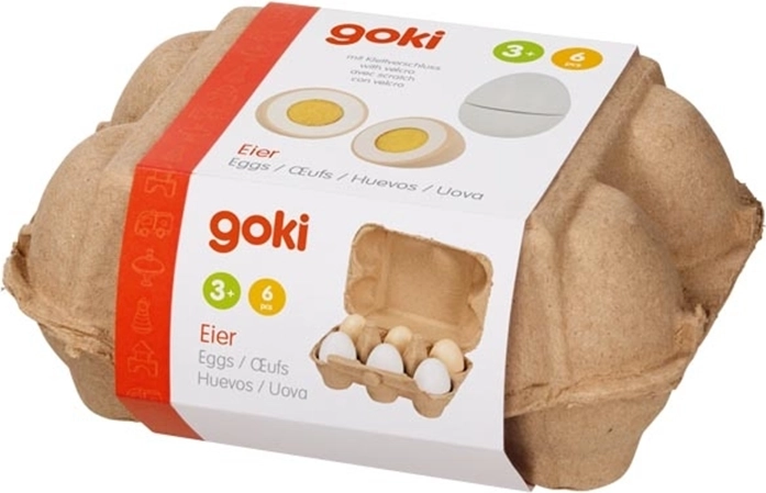 Goki ξύλινα αυγά σε θήκη (6 τεμ.)