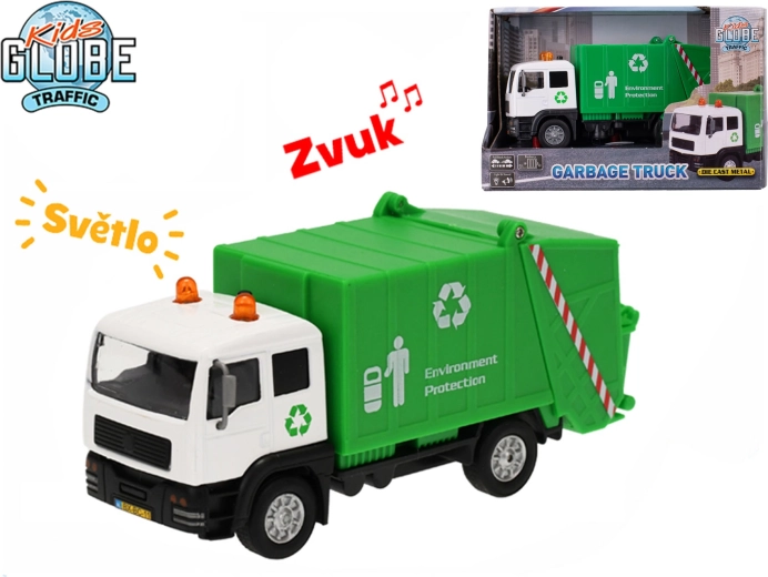Kids Globe Traffic απορριμματοφόρο 15 cm με όπισθεν, φως και ήχο