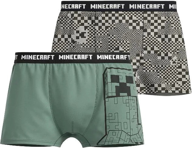Αγορίστικα μπόξερ Minecraft πράσινο-γκρι (duopack 2 τεμ.)