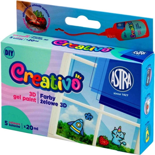 Astra Creativo χρώματα για ζελατινώδη αυτοκόλλητα 5×20 ml