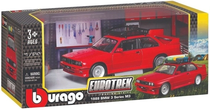 Bburago BMW 3 Series M3 Touring 1988 κόκκινο μοντέλο αυτοκινήτου 1:24