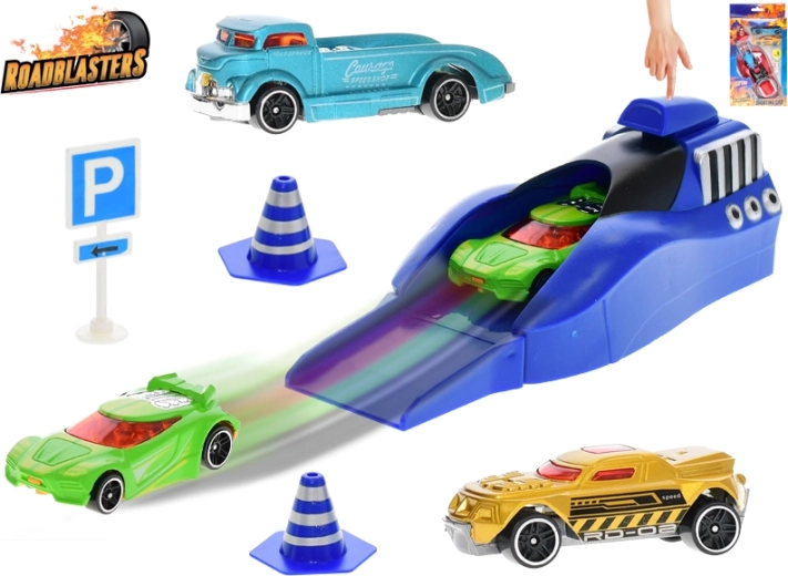 Roadblasters σετ εκτοξευόμενων αυτοκινητάκια με οδικά σήματα, 3 τεμ.