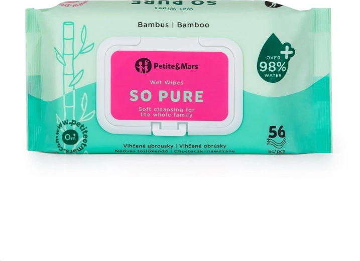 Petite&Mars υγρά μαντηλάκια από μπαμπού So pure βιοδιασπώμενα 56 τεμ.