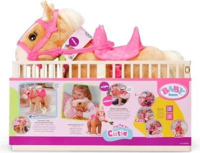 BABY born περπατούμενο αλογάκι Cutie με φορητό στάβλο