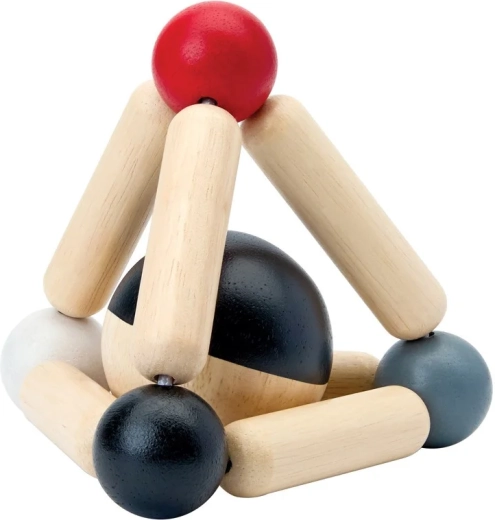 PlanToys χρατς-χρατς με υψηλή αντίθεση και μασητικό Triangle