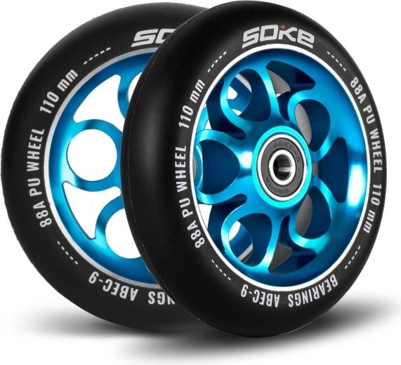 Τροχοί για πατίνι Soke 110 mm μπλε 2 τεμ.