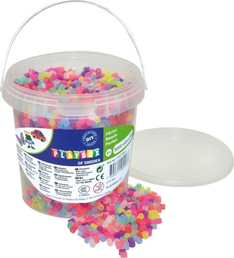 PLAYBOX θερμοκολλητικές χάντρες σε κουβαδάκι με γκλίτερ 5000 τεμ.
