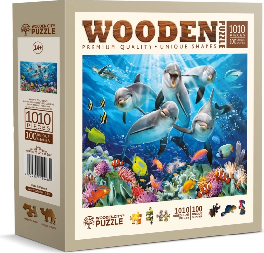 Ξύλινο παζλ Χαρούμενα δελφίνια 1010 κομμάτια WOODEN CITY