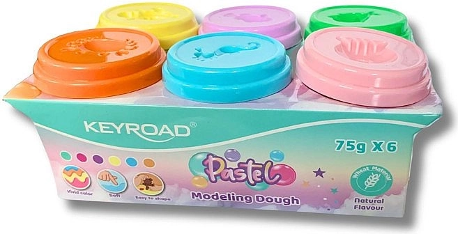 Πλαστελίνη Keyroad, 6 παστέλ χρώματα, 450 g