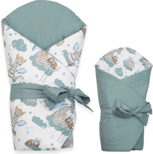 Διπλής όψης παιδικό φασκιωτήρι New Baby Dráček 80 × 80 cm