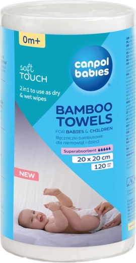 Canpol Babies μίας χρήσης μπαμπού πετσέτες σε ρολό 120 τεμ.