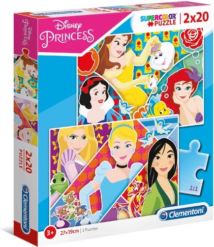 Παζλ 2×20 PRINCESS Super Color Clementoni