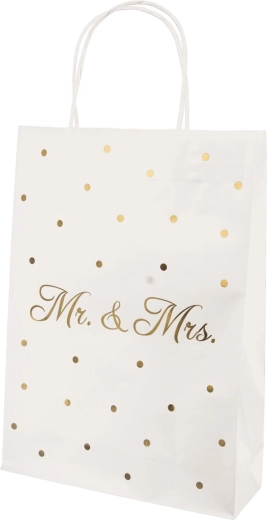 Τσάντα δώρου Mr./Mrs. λευκή 26 × 10 × 32 cm