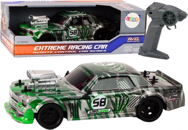 Αυτοκίνητο RC 1:16 με 2,4G, λαστιχένιοι τροχοί για drift – πράσινο
