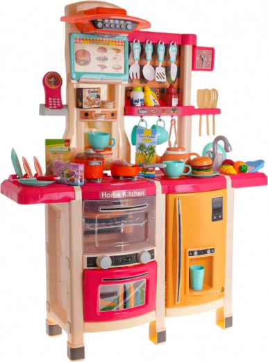 Διαδραστική παιδική κουζίνα με φωτισμό και ήχους, 65 τεμάχια – Κόκκινο