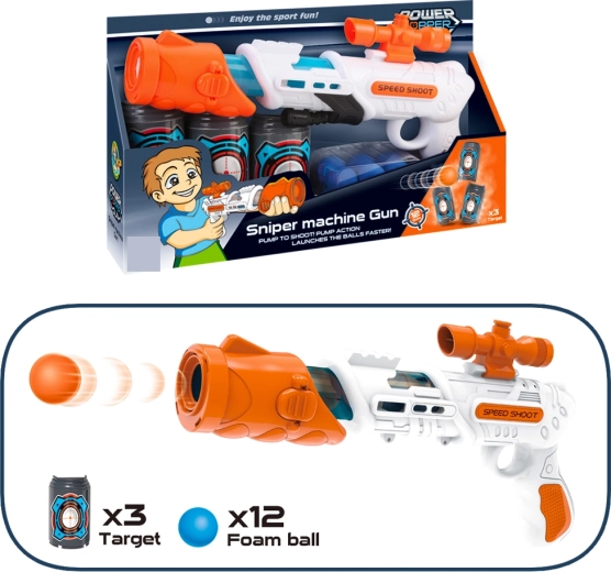 Πιστόλι για αφρώδεις μπάλες 34 cm με στόχους και 12 βλήματα