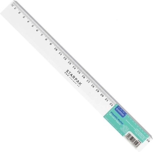 Διαφανής πλαστικός χάρακας 30 cm Starpak - 1 τεμάχιο