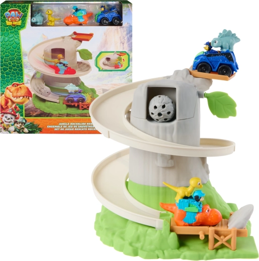 Spin Master Paw Patrol: The Dino Movie Jungle Rockslide Rescue – σετ διάσωσης με πίστα και οχήματα με δεινόσαυρους