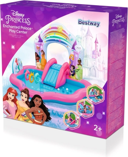 Φουσκωτό κέντρο παιχνιδιού Disney Princess με τσουλήθρα και ψεκαστήρα