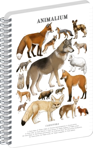 Σπιράλ σημειωματάριο Notique Animalium – Κυνόμορφα θηρία, με γραμμές, A5