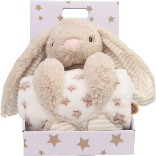 Carlo baby φλις κουβέρτα μωρού με λούτρινο κουνελάκι Bunny μπεζ - 1 τεμάχιο