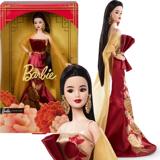 Συλλεκτική κούκλα Mattel Barbie Signature για τον εορτασμό του Σεληνιακού Νέου Έτους - 1 τεμάχιο
