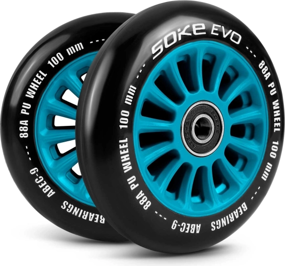 Ρόδες για πατίνι 100 mm μπλε – σετ 2 τεμ. SOKE