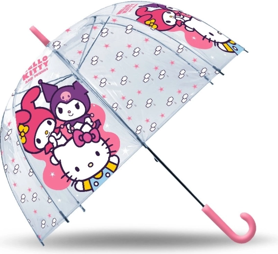 διαφανής χειροκίνητη ομπρέλα Hello Kitty