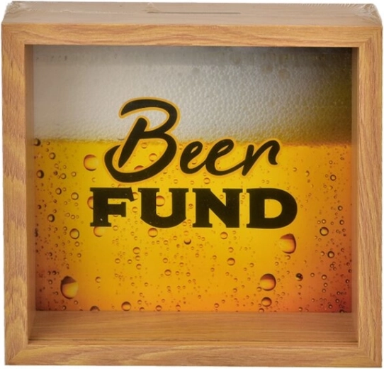 Ξύλινος κουμπαράς Beer Fund 20 × 5 × 20 cm