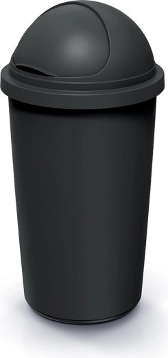 Κάδος απορριμμάτων 60 l COMPACTA R Roller από ανακυκλωμένο πλαστικό, μαύρος